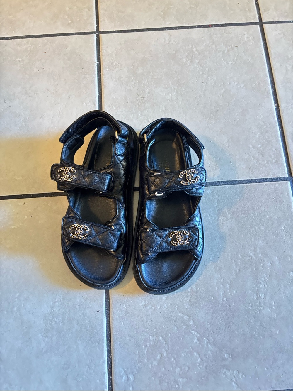 CHANEL Black  Sandals size37